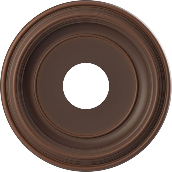 Ekena Millwork Traditional PVC Medallion (Canopies up to 7 1/2"), 13"OD x 3 1/2"ID x 1 1/4"P, Metallic Rust CMP13TRDRU - main